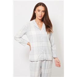 Camisa Gris claro y azul