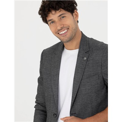 Füme Keten Karışımlı Blazer Ceket