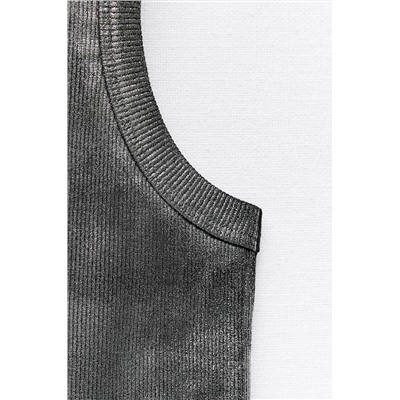 RIBBED METALLIC T-SHIRT