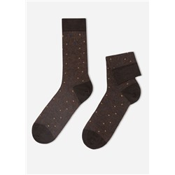 Kurze Herrensocken mit Cashmere und Punktemuster