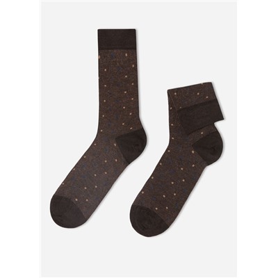 Kurze Herrensocken mit Cashmere und Punktemuster