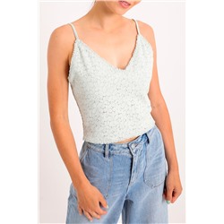 Top de encaje Gris claro