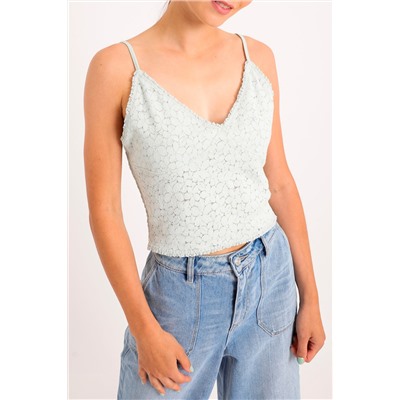 Top de encaje Gris claro