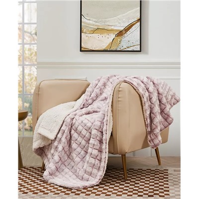 Royal Luxe Reversible Micromink to Faux-Sherpa Tie-Dye Throw, 50" x 60", Exclusively at Macy’s