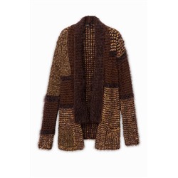 Chaqueta abierta gruesa patch
