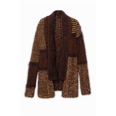 Chaqueta abierta gruesa patch