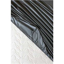 Ciel King Size Plus Lastikli Saten Çarşaf - Koyu Gri