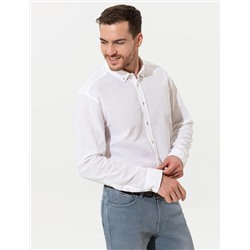 Beyaz Regular Fit Uzun Kollu Gömlek