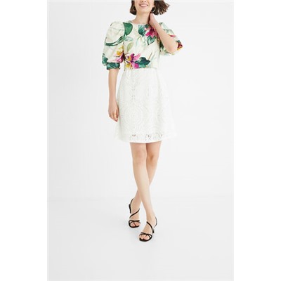 Blusa corta cremallera trasera
