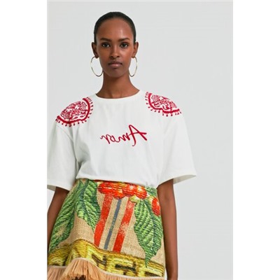 Camiseta bordada Stella Jean
