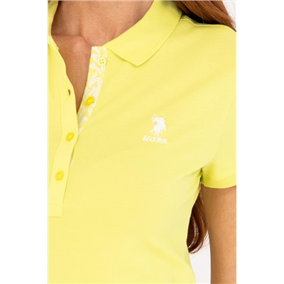 Kadın Neon Sarı Basic Polo Yaka Tişört