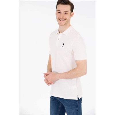 Erkek Krem Basic Polo Yaka Tişört