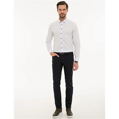 Beyaz Slim Fit Uzun Kollu Gömlek