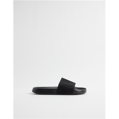 Mesh Strap Slides, Men, Black