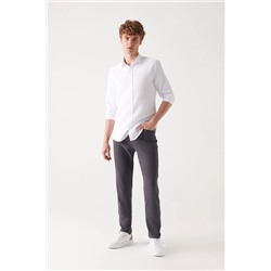 Avva Erkek Antrasit 5 Cepli Pamuklu Slim Fit Dar Kesim Pantolon E003054
