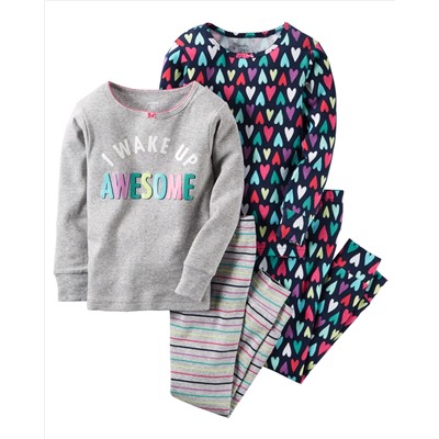 4-Piece Snug Fit Cotton PJs