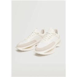 Deportivas piel paneles transparentes -  Mujer | MANGO OUTLET Melilla