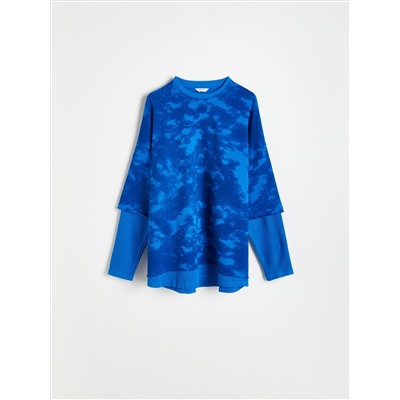 Sweatshirt in Batik-Optik