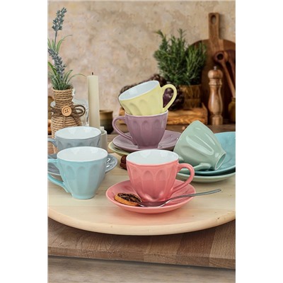 Keramika Rainbow Badem Çay Takımı 12 Parça 6 Kişilik TC043212F3X1A000000MATT300