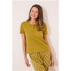 Camiseta lisa manga corta 100% algodón kaki