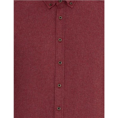 Bordo Regular Fit Uzun Kollu Gömlek