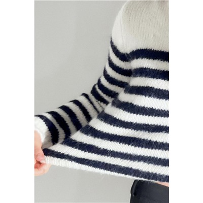 STRIPED KNIT SWEATER WITH BUTTONS