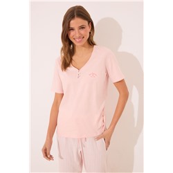 Pijama Capri 100% algodón naranja rayas