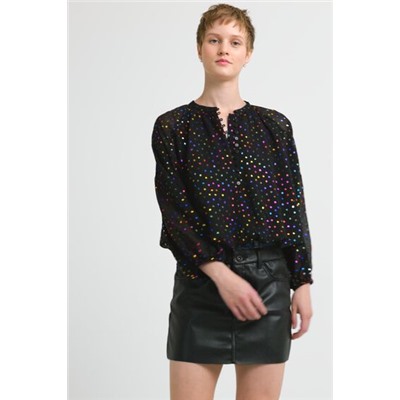 Blusa topos metalizados