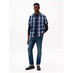 Regular Fit Plaid Denim Shirt