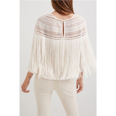 Blusa boho flecos