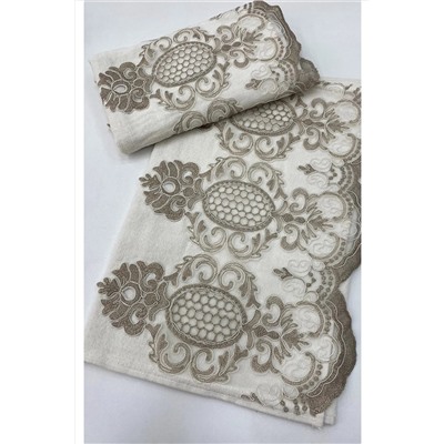 AYHANHOME2'li Fransız Güpürlü Çeyizlik 50x90 Kadife El Ve Yüz Havlusu