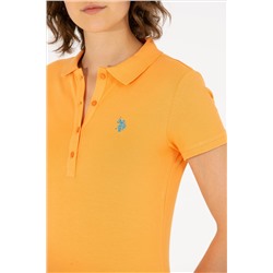 Kadın Turuncu Basic Polo Yaka Tişört