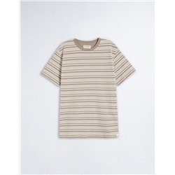 Striped T-shirt, Men, Dark Beige