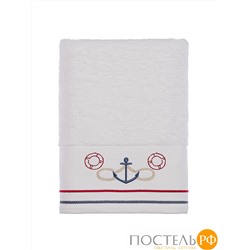T1210T10232101 Полотенце Tivolyo home NAVY белый 50X100