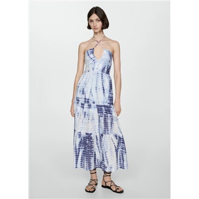 Vestido estampado escote pico