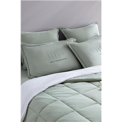 Bobigny Tek Kişilik Pamuklu SuperSoft Comforter Set - Mint Yeşili