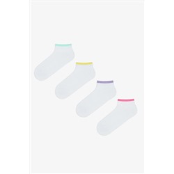 Penti, Multicolored Ankle Line Beyaz 4lü Patik Çorap