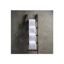 GOSER %100 Pamuk Beyaz Waffle Desen 2'li Banyo Havlu Seti - 80x150 Cm Banyo Ve 50x80 Cm Saç Havlusu GB0001