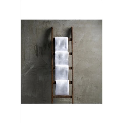 GOSER %100 Pamuk Beyaz Waffle Desen 2'li Banyo Havlu Seti - 80x150 Cm Banyo Ve 50x80 Cm Saç Havlusu GB0001