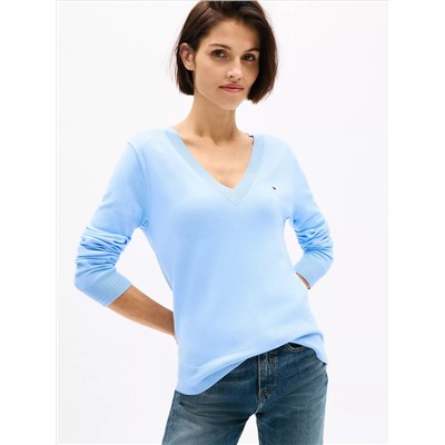 Viscose-Blend V-Neck Sweater