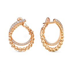 Серьги из золочёного серебра с фианитами 925 пробы с-7245з200