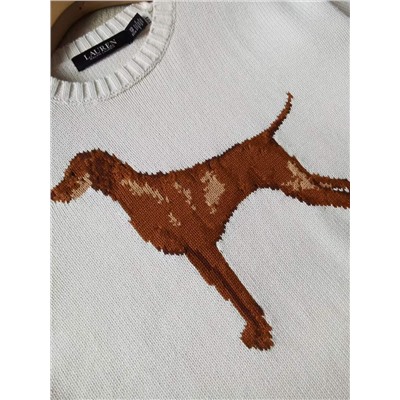 Женский трикотажный свитер с вышивкой RALPH LAURE*N ОРИГИНАЛ!