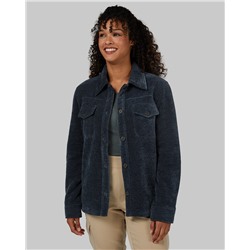 WOMEN'S VELVET SHERPA-LINED SHIRT JACKET