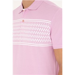 Erkek Regular Fit Polo Yaka Pembe Tişört
