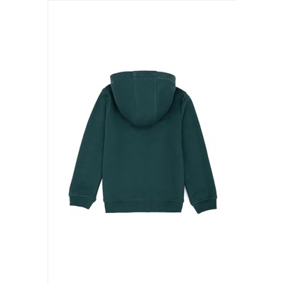 Erkek Çocuk Koyu Yeşil Basic Sweatshirt