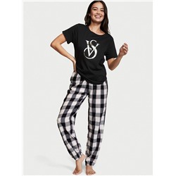 VICTORIA'S SECRET Flannel Jogger Tee-jama