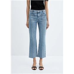 Jeans flare crop bolsillos