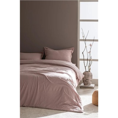 Mona Tek Kişilik Microfiber Lastikli Nevresim Takımı - Pudra
