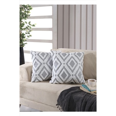 Mariva home Bohem Punch 2 Li Grey Dekoratif Kırlent Kılıfı Yastık Kılıfı 44x44 Cm 76399