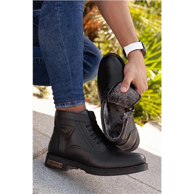 Daxtors 504 Siyah Soğuk Geçirmez Kürklü Unisex Bot 21KDAXATD050401